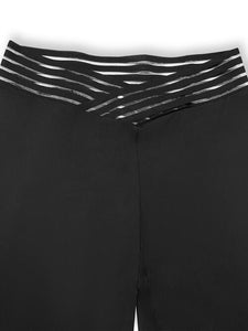 Pantalones con corte de bota y cintura en V de talla grande (azul real/negro)