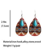 Load image into Gallery viewer, Turquoise Pendant Retro Ethnic Western Bohemian Fashion Earrings