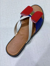 Load image into Gallery viewer, Bow Decor Leather Stitch Flip Flops