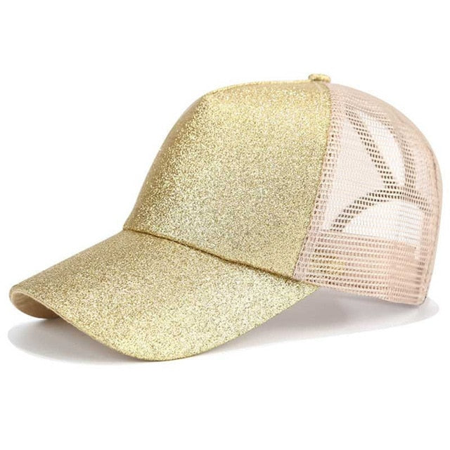 Glitter Detail Lady Snapback Baseball Cap