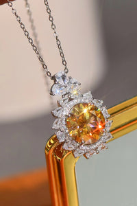 5 Carat Yellow Moissanite Gemstone Pendant Necklace