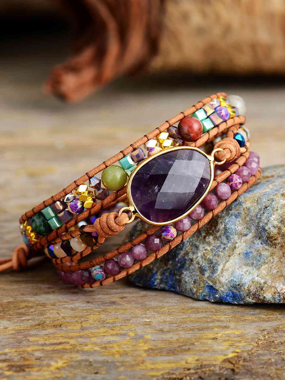 Triple Layer Amethyst Bracelet