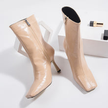 Load image into Gallery viewer, High Heel Square Head Thin Heel Short Boots