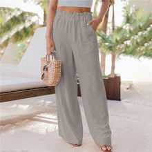 Load image into Gallery viewer, Ruffled Patch Pocket Mid Waist Wide Leg Pants (6 colors)