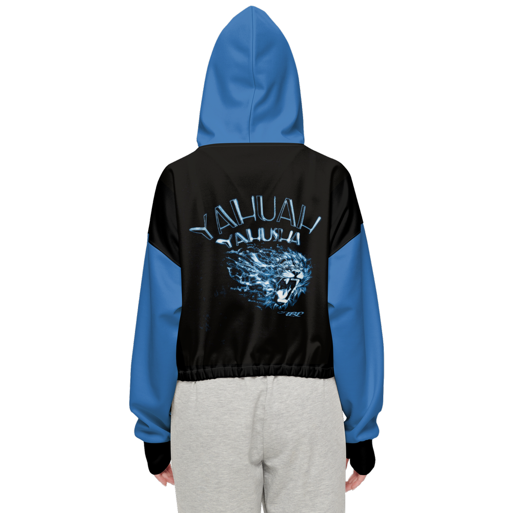 Yahuah Yahusha 01-06 Designer Cropped Drop Shoulder Full Zip Hoodie