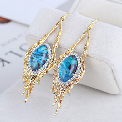 Exaggerated Phoenix Feather Drop Earrings