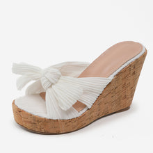 Load image into Gallery viewer, Bow Decor Platform Wedge Sandals
