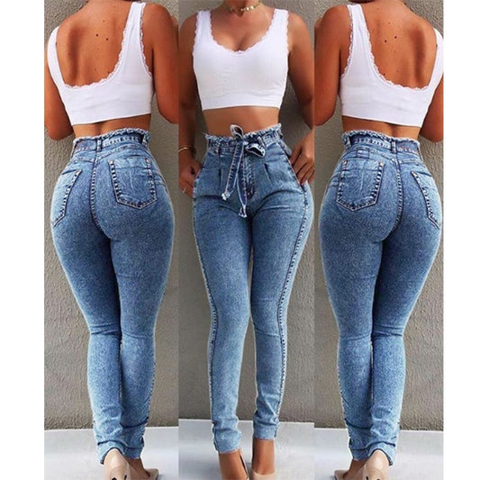 High Waist Stretchy Denim Print Pencil Pants (3 colors)