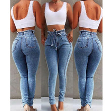 Load image into Gallery viewer, High Waist Stretchy Denim Print Pencil Pants (3 colors)