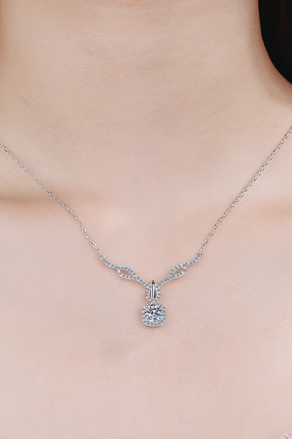 Right On Trend Moissanite Solitaire Pendant Necklace