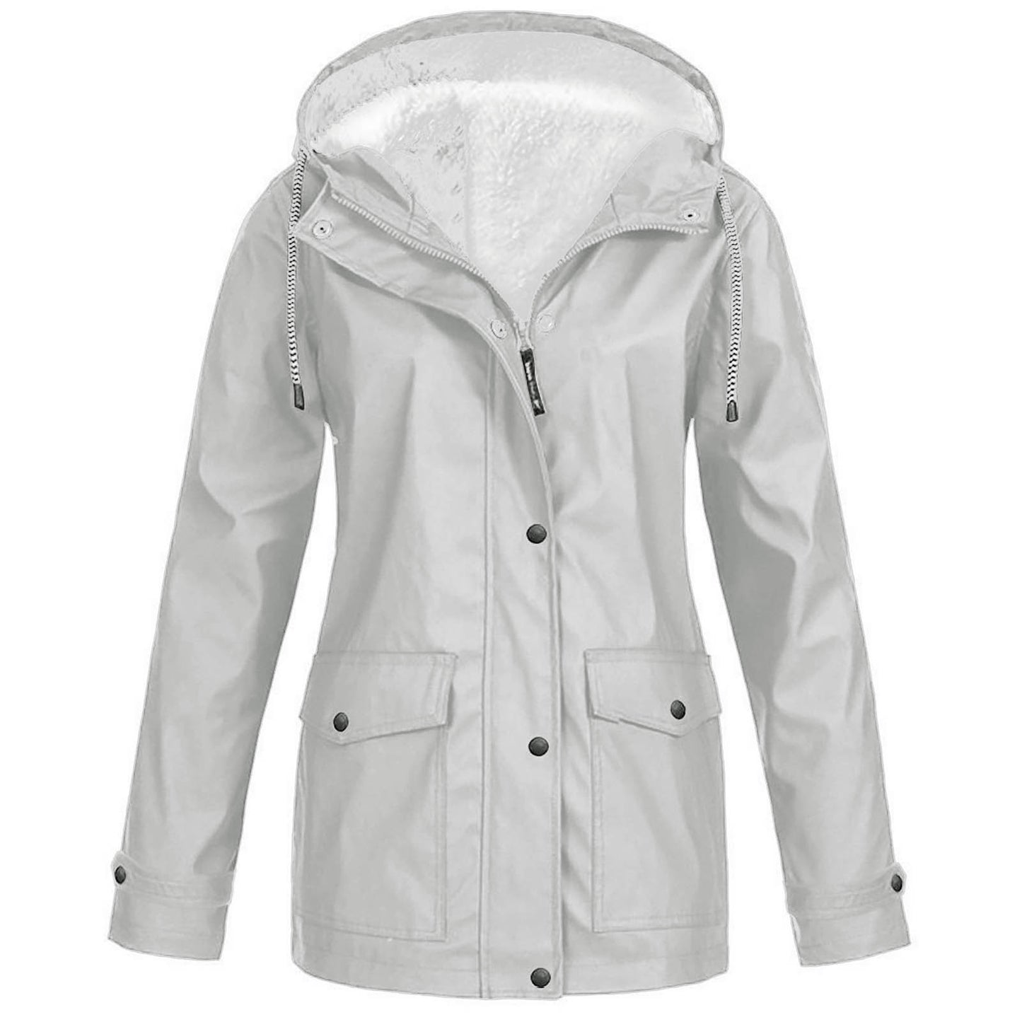 Ladies Plush Lined Rain Jacket (12 colors)