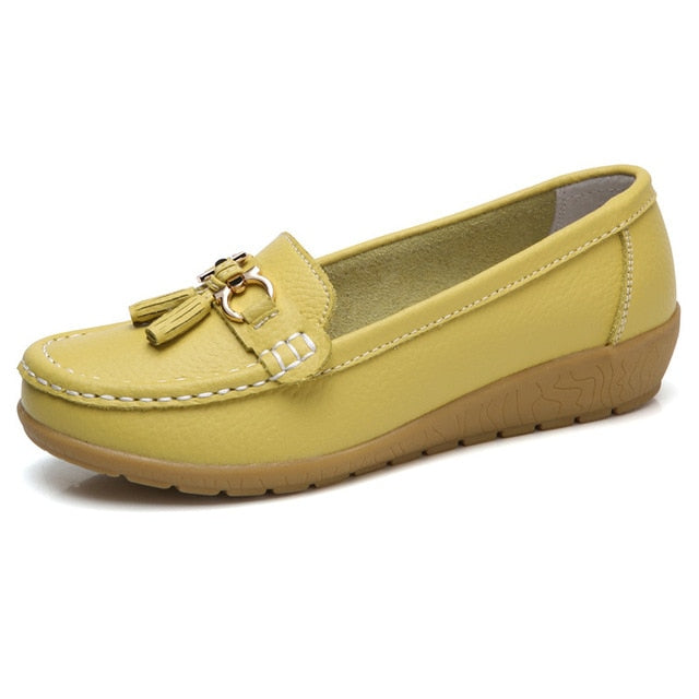 Genuine Leather Lady Loafers