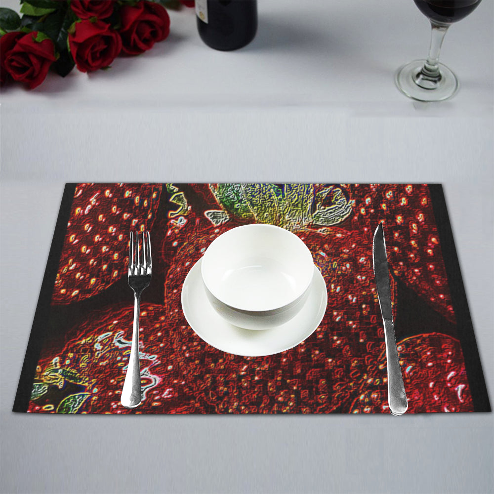 TRP Strawberries 01 Designer Placemats 12" x 18" (Set of 4)