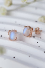 Load image into Gallery viewer, Natural Moonstone 925 Sterling Silver Stud Earrings