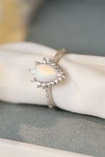 Load image into Gallery viewer, Platinum Plated Opal Pear Shape Ring