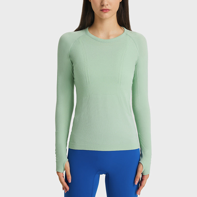 Round Neck Long Sleeve Lady Sports Shirt