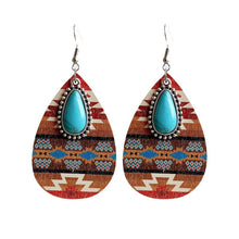 Load image into Gallery viewer, Turquoise Pendant Retro Ethnic Western Bohemian Fashion Earrings