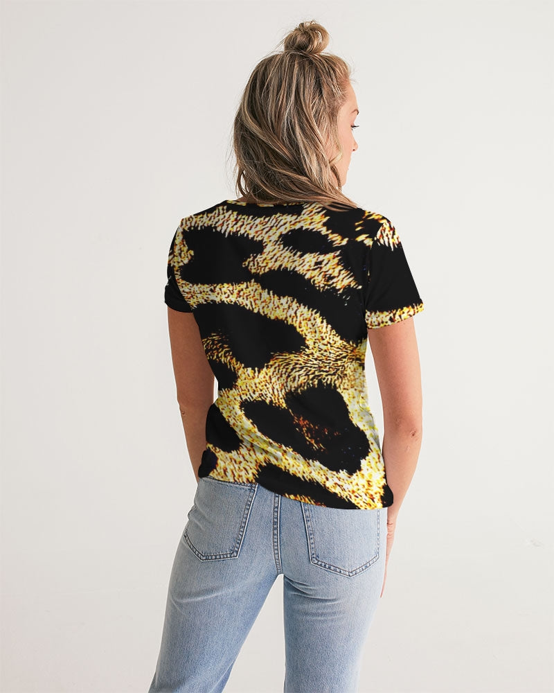 TRP Leopard Print 01 Ladies Designer V-neck T-shirt