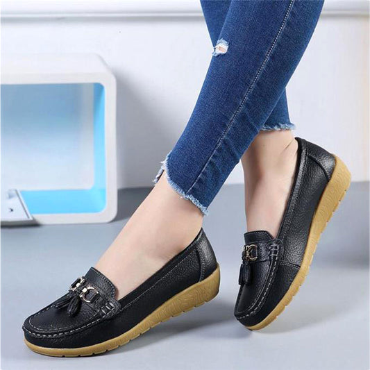 Genuine Leather Lady Loafers