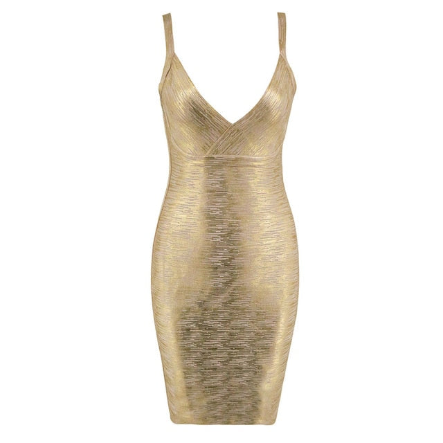 Sleeveless Bandage V-neck Bodycon Dress