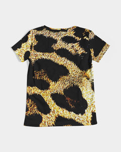 TRP Leopard Print 01 Camiseta de diseñador con cuello en V para mujer 