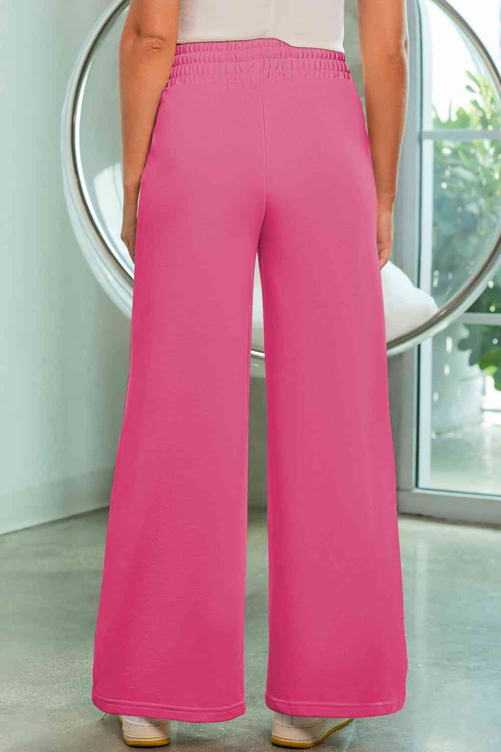 Drawstring High Waist Wide Leg Pants with Pockets (9 colors)