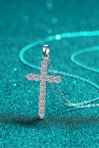925 Sterling Silver Cross Moissanite 3.6 Carat Necklace