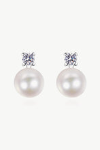 Load image into Gallery viewer, Moissanite Pearl Stud Earrings