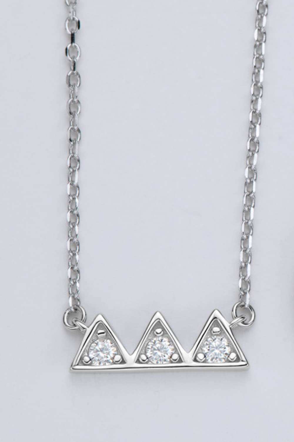 Moissanite Triangle Platinum Plated Necklace