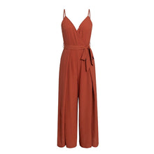 Load image into Gallery viewer, V-Neck Split Spaghetti Strap Jumpsuit