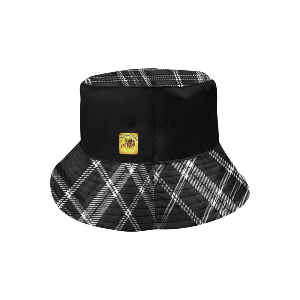 Yahuah-Tree of Life 02-04 + Digital Plaid 01-06A Men's Designer Bucket Hat