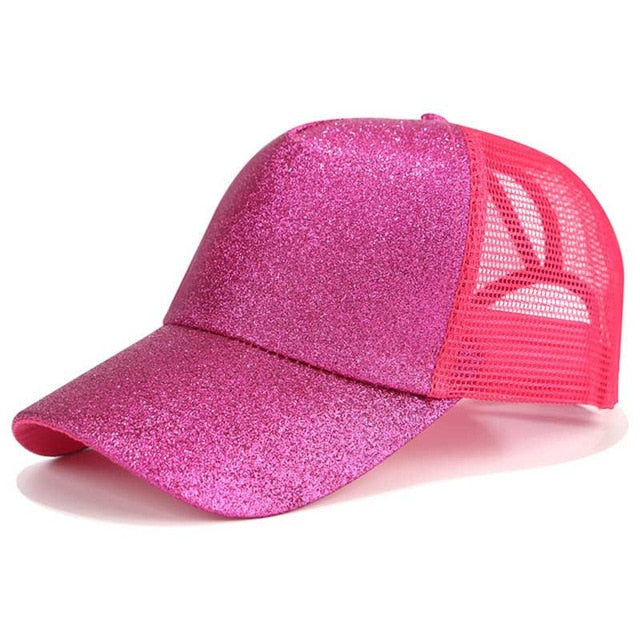 Glitter Detail Lady Snapback Baseball Cap