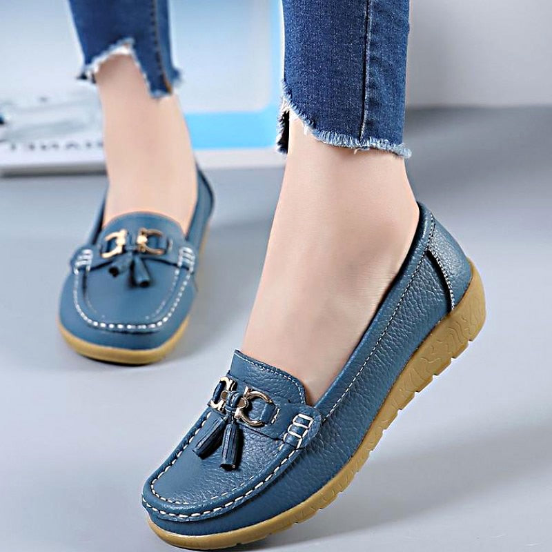 Genuine Leather Lady Loafers