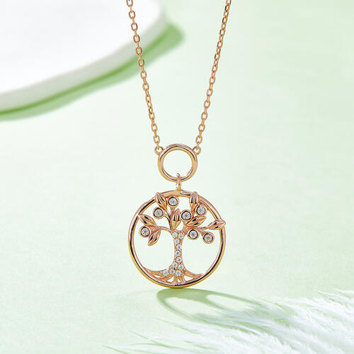 Tree Of Life Moissanite 925 Sterling Silver Pendant Necklace