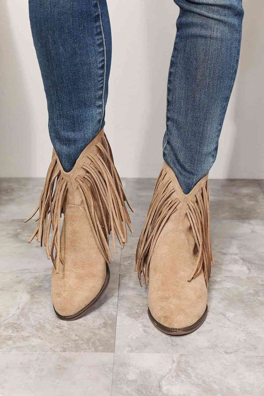 Legend Fringe Western Chelsea Boots (Tan Color)