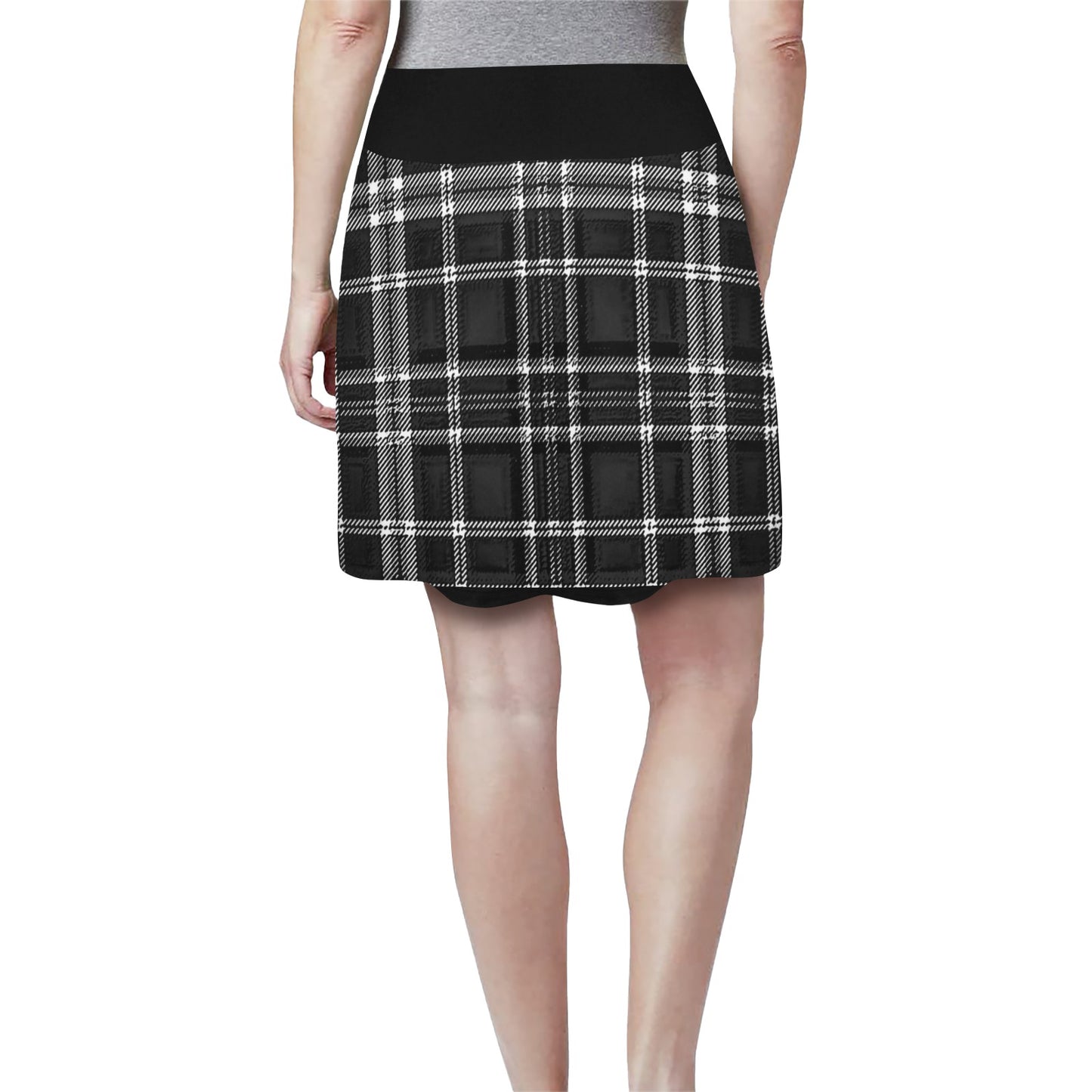 Yahuah-Tree of Life 02-04 + Digital Plaid 01-06A Designer Golf Skirt