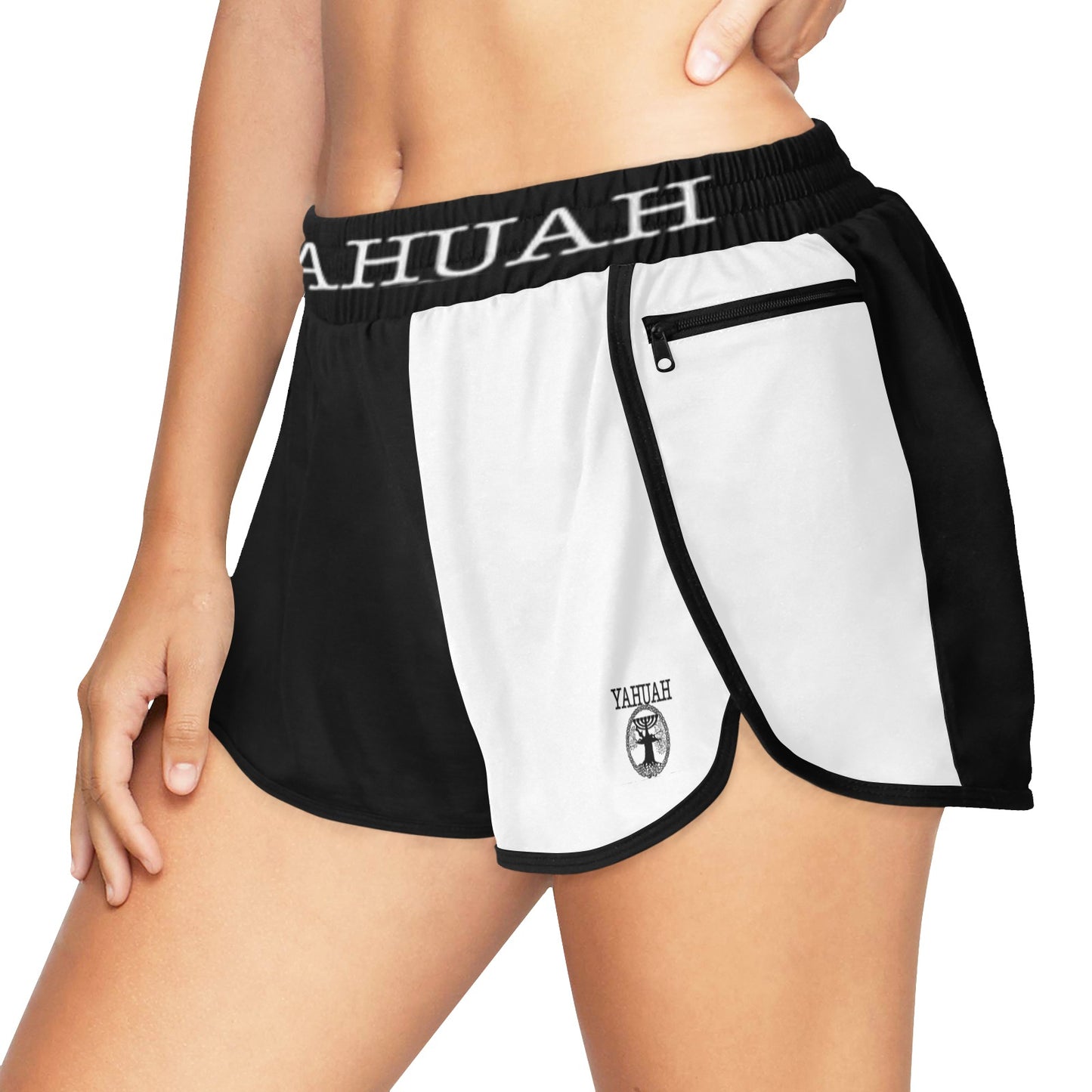 Yahuah-Tree of Life 02-06 Yin Yang Ladies Designer Sports Shorts