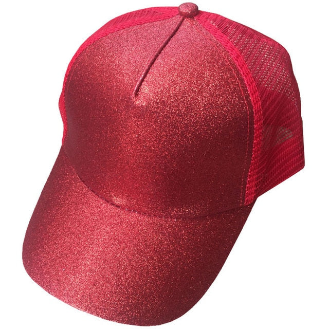 Glitter Detail Lady Snapback Baseball Cap