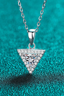 Triangle 925 Sterling Silver Moissanite Pendant Necklace