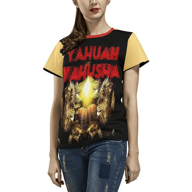 Yahuah Yahusha 02 Camiseta de diseñador para mujer 