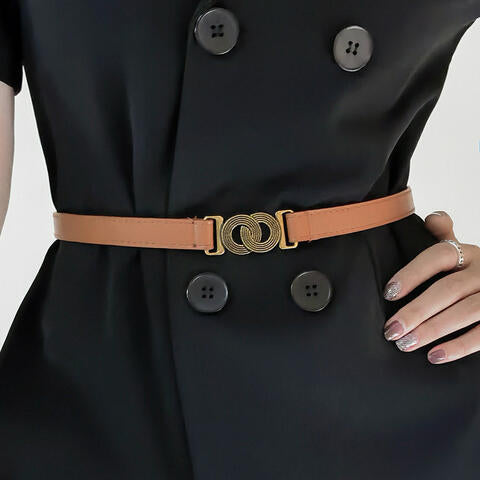 Alloy Buckle PU Leather Belt