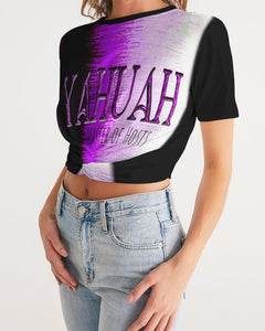 Yahuah-Master of Hosts 01-02 Camiseta recortada con frente torcido de diseñador 