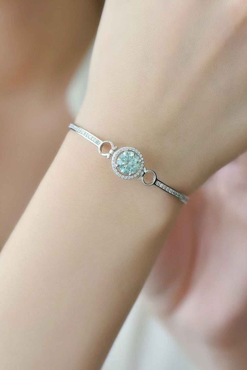 Moissanite 2 Carat Platinum-Plated Bracelet