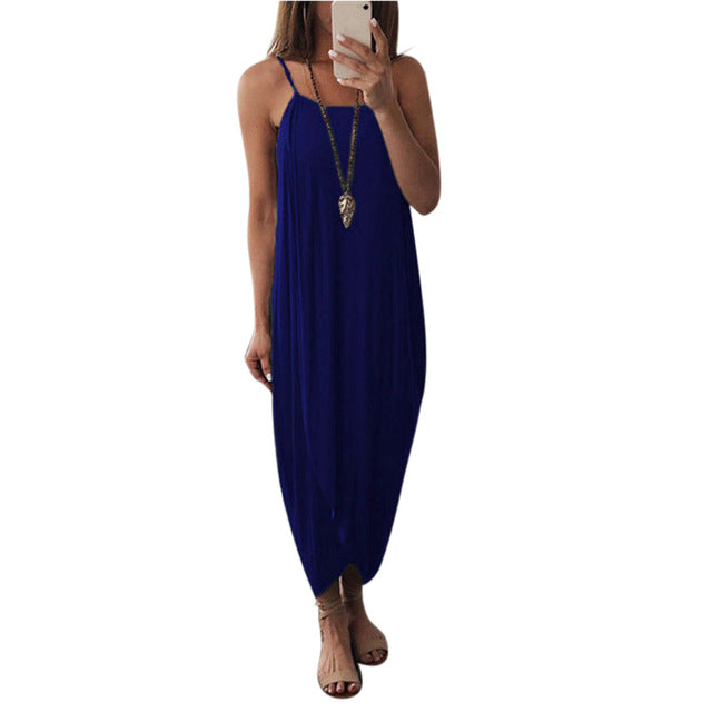 Airy Asymmetrical Sleeveless Maxi Dress