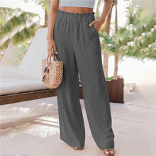 Load image into Gallery viewer, Ruffled Patch Pocket Mid Waist Wide Leg Pants (6 colors)