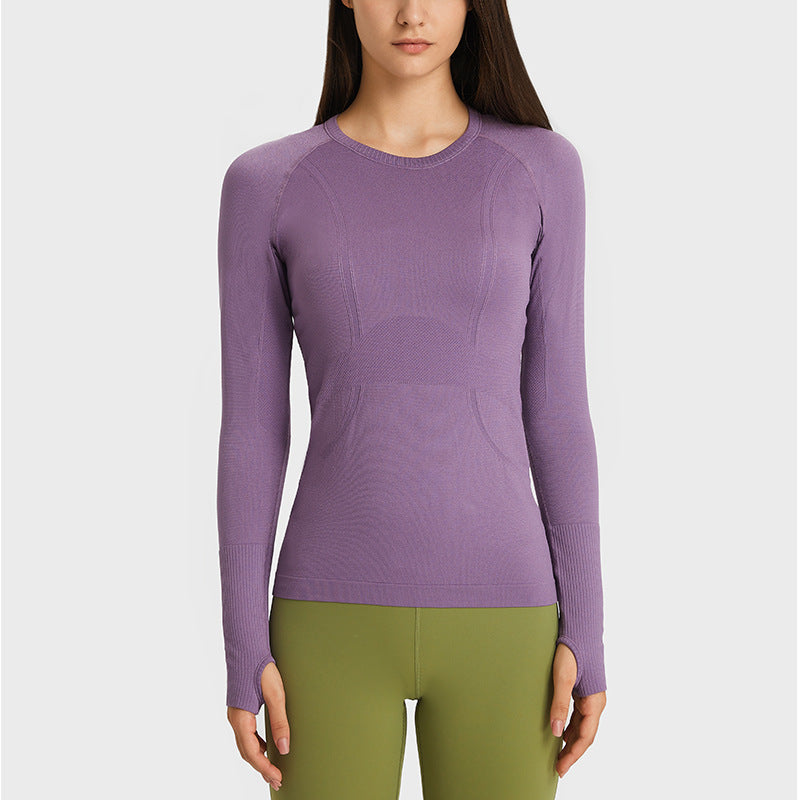 Round Neck Long Sleeve Lady Sports Shirt