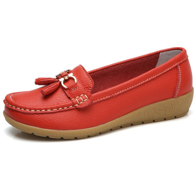 Genuine Leather Lady Loafers