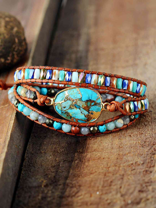 Triple Layer Natural Stone Bracelet