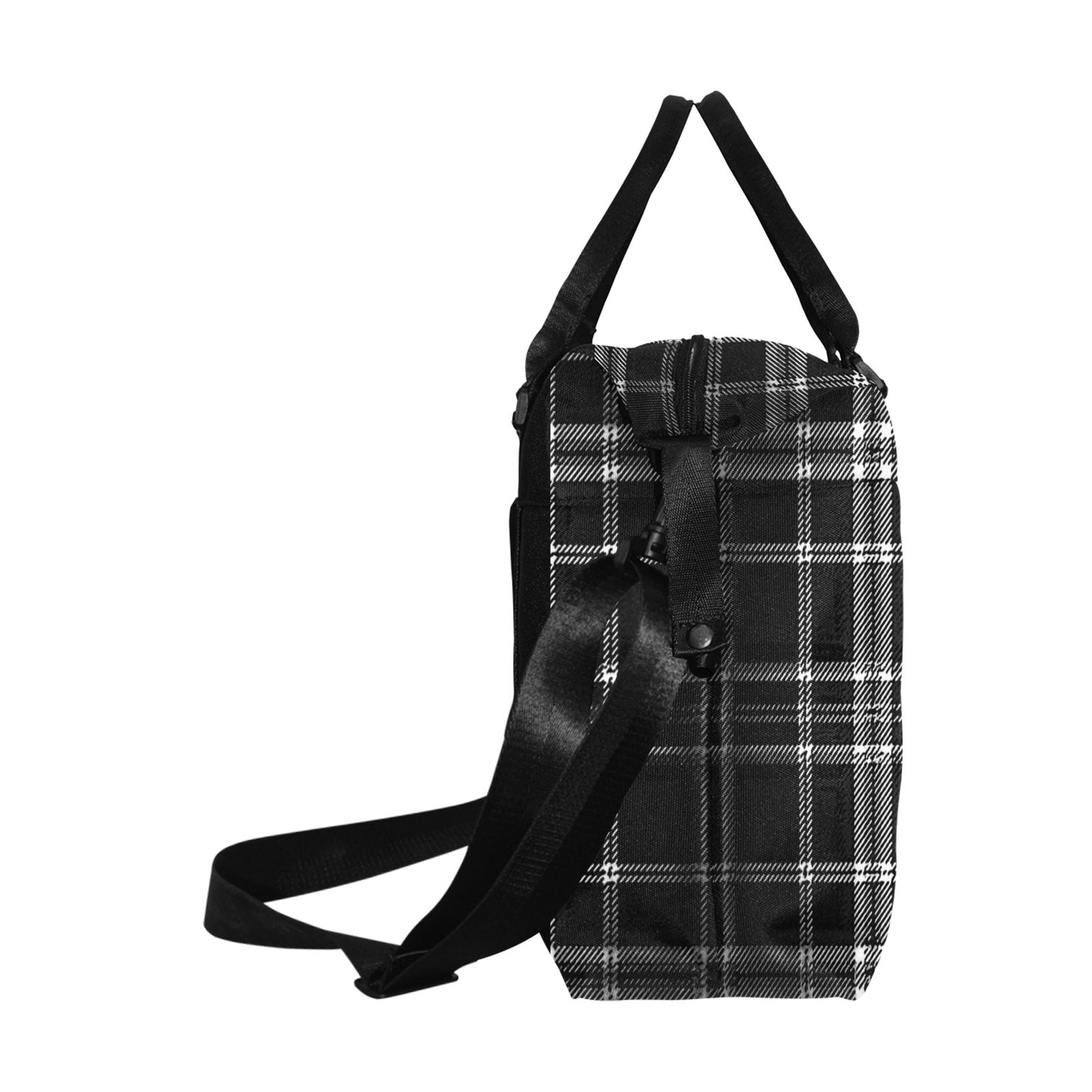 Yahuah-Tree of Life 02-04 + Digital Plaid 01-06A Large Capacity Duffle Bag