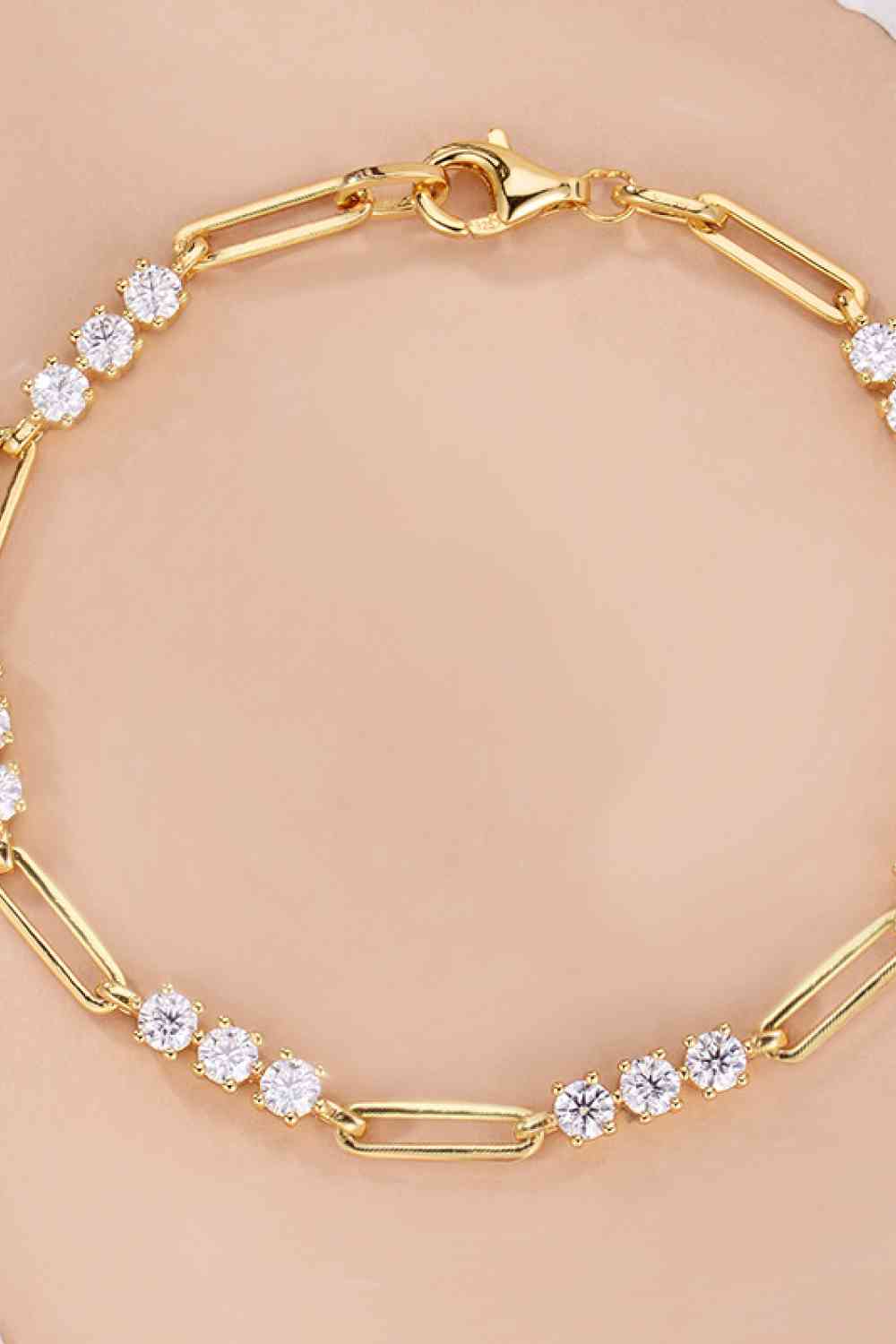 1.8 Carat Moissanite 925 Sterling Silver Bracelet (Silver/Gold)